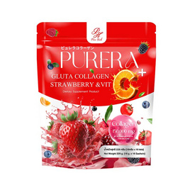Purera Gluta Collagen Strawberry & Vit C Plus บรรจุ 15 ซอง - PURE HERBS, อาหารเสริมเพื่อความงาม