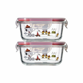 Pyrex กล่องถนอมอาหาร ทรงสี่เหลี่ยม สนูปปี้และเพื่อนๆ จำนวน 2 ใบ - Pyrex, ห้องครัวและอุปกรณ์