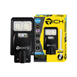 RICH โคมไฟถนนโซล่าเซลล์ซันไลท์ 100w6500K - RICH, โคมไฟภายนอก