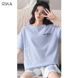 RIKA ชุดนอน(เสื้อ+กางเกง4ส่วน) ผ้า cotton รุ่น AA3061 - RIKA, ชุดนอน