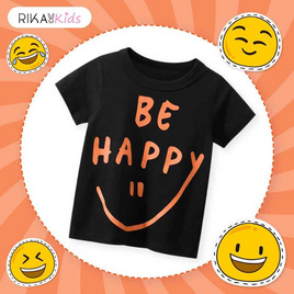 RIKA KID ชุดเด็ก เสื้อยืดเด็ก แขนสั้น เนื้อผ้าคอตตอน 100% AA4042 สีดำ - RIKA, แม่และเด็ก