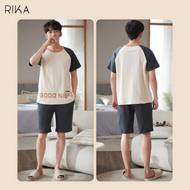 RIKA ชุดนอน(เสื้อ+กางเกง) ผ้า cotton รุ่น AA7011 - RIKA, ชุดนอน