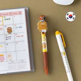 ROPAMODA ปากกาเจล 3 สี Brunch Brother 3 Color Gel Pen - Peanut - ROPAMODA, ปากกา