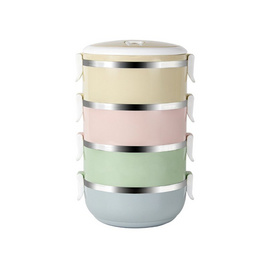 RRS ปิ่นโต เก็บความร้อน 4 ชั้น กลม 2800 ml. สีพาสเทล - RRS, อุปกรณ์บนโต๊ะอาหาร