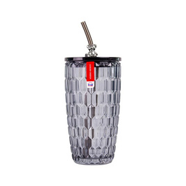 RRS แก้วคริสตัล พร้อมฝา+หลอด 510 ml. Luxury Design - RRS, อุปกรณ์บนโต๊ะอาหาร
