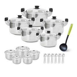 RRS Stainless Pot Set ชุดหม้อสแตนเลส ช้อนส้อม และกระบวยไนล่อน - RRS, อุปกรณ์ประกอบอาหาร