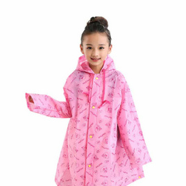 Rain Coat ชุดกันฝนเด็ก แบบคลุมกระเป๋าสะพาย ชมพู - Rain coats, เสื้อผ้าเด็กและเครื่องประดับ