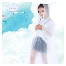 Rain Coat ชุดกันฝนเด็กแบบคลุม มีกระดุมข้าง  สีขาว - Rain coats, เสื้อผ้าเด็กและเครื่องประดับ