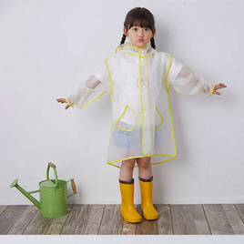 Rain coat ชุดกันฝน เสื้อคลุมกันฝน Korean Style สีขาวขอบเหลือง Size 2XL - Rain coats, เสื้อผ้าเด็กและเครื่องประดับ