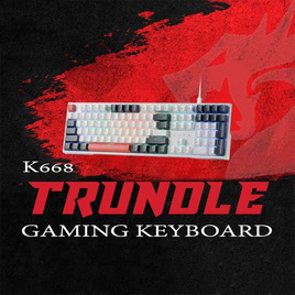 Redragon คีย์บอร์ดเกมไร้สาย K668 Trundle RGB Red Switch (EN/TH) - Redragon, อุปกรณ์สำหรับเกมส์คอมพิวเตอร์