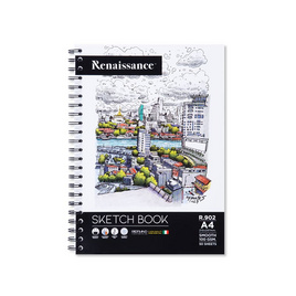 Renaissance สมุดสเก็ตซ์ 100 แกรม A4 (คละลายปก) R.902 - Renaissance, 7Online