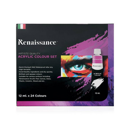 Renaissance ชุดสีอะคริลิค 12 มล. 24 สี - Renaissance, สินค้าขายดี