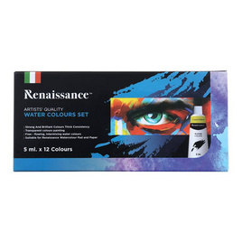 Renaissance ชุดสีน้ำ 5 มล. 12 สี - Renaissance, เครื่องเขียน