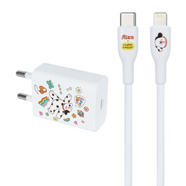 Rizz Fluffy Charger Set Type C to L FO-WLC-01 - Rizz, สินค้าลิขสิทธิ์