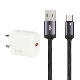 Rizz Micro Charger Set 2.4A รุ่น RWM-217G Black - Rizz