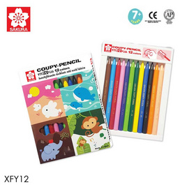 SAKURA ดินสอสี COUPY-PENCIL ชุด 12 สี XFY12 - Sakura Products, เครื่องเขียน