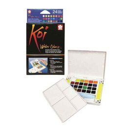 SAKURA สีน้ำชนิดตลับ+พู่กัน KOI Water Colors 24 สี - Sakura Products, Sakura Products