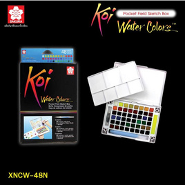SAKURA สีน้ำชนิดตลับ+พู่กัน KOI Water Colors 48สี XNCW-48N - Sakura Products, Sakura Products