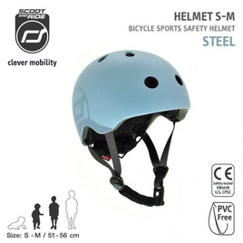 SCOOT & RIDE HELMET S-M - STEELSCOOT & RIDE หมวกกันน็อคเด็ก ขนาด S-M สีสตีล - SCOOT & RIDE, สินค้าใหม่แฟชั่น