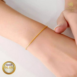 SHINING GOLD สร้อยข้อมือลายเบนซ์ 1 กรัม (1.0 กรัม) ทองคำแท้ 96.5% พร้อมกล่อง ยาว 16 cm. - Shining Gold, สินค้าใหม่แฟชั่น