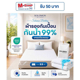 SOLOMON ผ้ากันเปื้อน ผ้ารองกันเปื้อน ที่นอน เกรดโรงแรม ป้องกันไรฝุ่น สีขาว - SOLOMON, บ้านและสวน