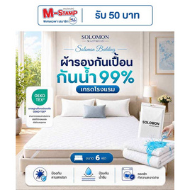 SOLOMON ผ้ากันเปื้อน ผ้ารองกันเปื้อน ที่นอน เกรดโรงแรม ป้องกันไรฝุ่น สีขาว - SOLOMON, บ้านและสวน