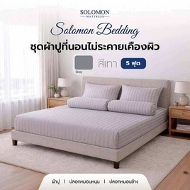 SOLOMON ชุดผ้าปูที่นอน สีเทา - SOLOMON, ชุดผ้าปูที่นอนพร้อมผ้านวม