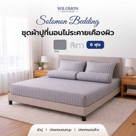 SOLOMON ชุดผ้าปูที่นอน สีเทา - SOLOMON, ชุดผ้าปูที่นอนพร้อมผ้านวม