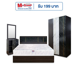 SOLOMON ชุดห้องนอนลายหินอ่อน รุ่น MARBLE สีหินอ่อนดำ - SOLOMON, เฟอร์นิเจอร์