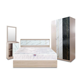 SOLOMON ชุดห้องนอนลายหินอ่อน รุ่น MARBLE สีหินอ่อนขาว - SOLOMON, ชุดเฟอร์นิเจอร์