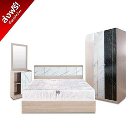 SOLOMON ชุดห้องนอนลายหินอ่อน รุ่น MARBLE สีหินอ่อนขาว - SOLOMON, เฟอร์นิเจอร์และของตกแต่งบ้าน ราคาดีต่อใจ