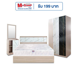 SOLOMON ชุดห้องนอนลายหินอ่อน รุ่น MARBLE สีหินอ่อนขาว - SOLOMON, เฟอร์นิเจอร์