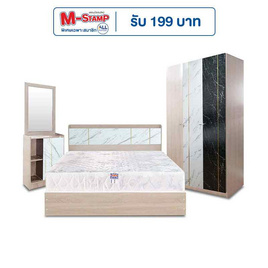 SOLOMON ชุดห้องนอนลายหินอ่อน รุ่น MARBLE สีหินอ่อนขาว - SOLOMON, เฟอร์นิเจอร์
