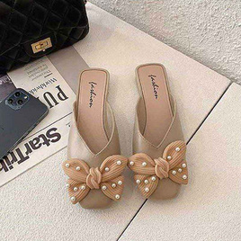 SOSOFT Sandals รองเท้าผู้หญิงแฟชั่นสไตส์เกาหลี Pearl Ribbon A001 - SOSOFT, แฟชั่นผู้หญิง