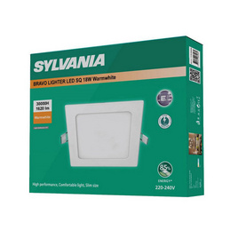 SYLVANIA ดาวน์ไลท์แบบฝังฝ้า รุ่น BRAVO LIGHTER LED V SQ 18W แสงเหลือง - SYLVANIA, โคมไฟดาวน์ไลท์