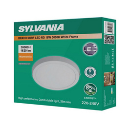 SYLVANIA โคมไฟดาวน์ไลท์ติดลอย รุ่น BRAVO SURF LED RD 18W ขอบขาว แสงเหลือง - SYLVANIA, รางนีออนและดาวน์ไลท์