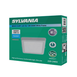 SYLVANIA โคมไฟดาวน์ไลท์ติดลอย รุ่น BRAVO SURF LED SQ 12W ขอบขาว แสงขาว - SYLVANIA, โคมไฟดาวน์ไลท์