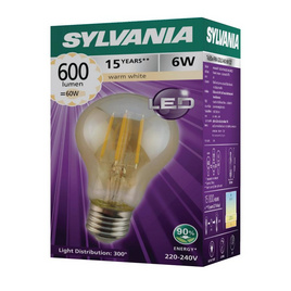 SYLVANIA หลอดไฟวินเทจ Filament รุ่น ToLEDo FIRA A60 6W E27 แสงเหลือง - SYLVANIA, หลอดไฟ LED