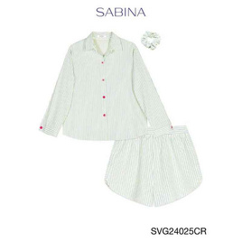 Sabina Sleepwear เซ็ตชุดนอน เสื้อแขนยาวพร้อมกางเกงขาสั้น แถมฟรี ยางมัดผม - SABINA, ชุดนอน