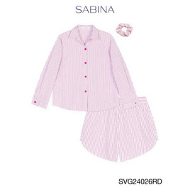 Sabina Sleepwear เซ็ตชุดนอน เสื้อแขนยาวพร้อมกางเกงขาสั้น แถมฟรี ยางมัดผม - SABINA, ชุดนอน