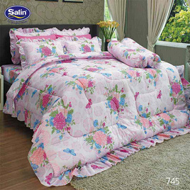 Satin ผ้าปูที่นอน 5 ฟุต 5 ชิ้น ลาย 745 - Satin, ห้องนอนและเครื่องนอน