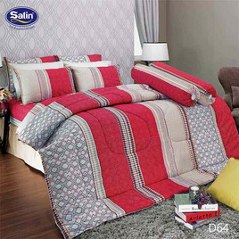 Satin ผ้าปูที่นอน 5 ฟุต 5 ชิ้น ลาย D64 - Satin, ห้องนอนและเครื่องนอน