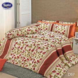 Satin ผ้าปูที่นอน 5 ฟุต 5 ชิ้น ลาย D67 - Satin, ห้องนอนและเครื่องนอน