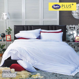 Satin Plus ผ้าปูที่นอน PS005 Bright White - Satin, ชุดผ้าปูที่นอน