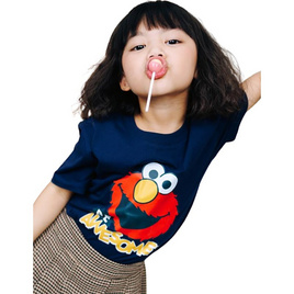 Sesame x Noproblemkidswear ลาย Be Awesome สีน้ำเงินมิดไนท์ - Noproblemkidswear, เสื้อและเสื้อยืด