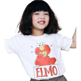 Sesame x Noproblemkidswear ลาย Cookie and Elmo สีขาว - Noproblemkidswear, แฟชั่นเด็ก