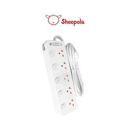 Sheepola ปลั๊กไฟ 2 ช่อง 3 สวิตช์ พร้อม USB ยาว 5 เมตร รุ่น SP-PS00801 - Sheepola, เครื่องใช้ไฟฟ้า