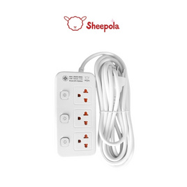Sheepola ปลั๊กไฟ 4 ช่อง 4 สวิตช์ ยาว 5 เมตร รุ่น SP-PS00201 - Sheepola, รางปลั๊กไฟ