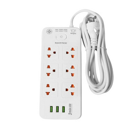 Sheepola ปลั๊กไฟคู่ 6 ช่อง 1 สวิตช์ พร้อมUSB ยาว 5 เมตร รุ่น SP-PS01601 - Sheepola, รางปลั๊กไฟ