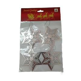 Siam Christmas ดาวเกร็ดหิมะ 10 cm 4ชิ้น สีเงิน - Siam Christmas, Siam Christmas